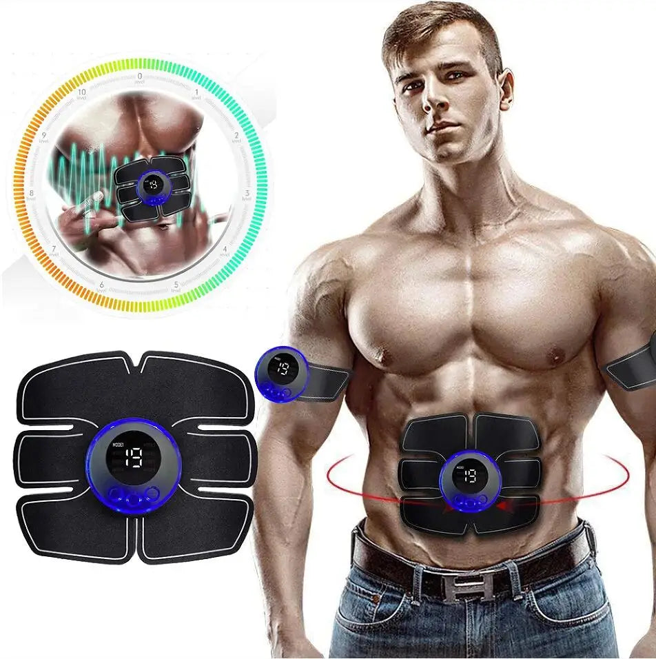 Abdominal Muscle Stimulator and Fitness Training Patches for Home Use - USB Rechargeable Device for Men