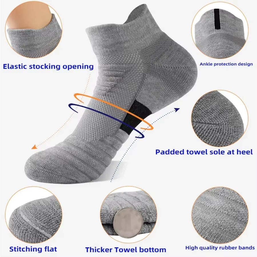 1/3 Pairs Anti-Slip Football Socks Men Cotton Sock Short Long Tube Soccer Basketball Sport Socks Breathable Deodorous Sock 39-45