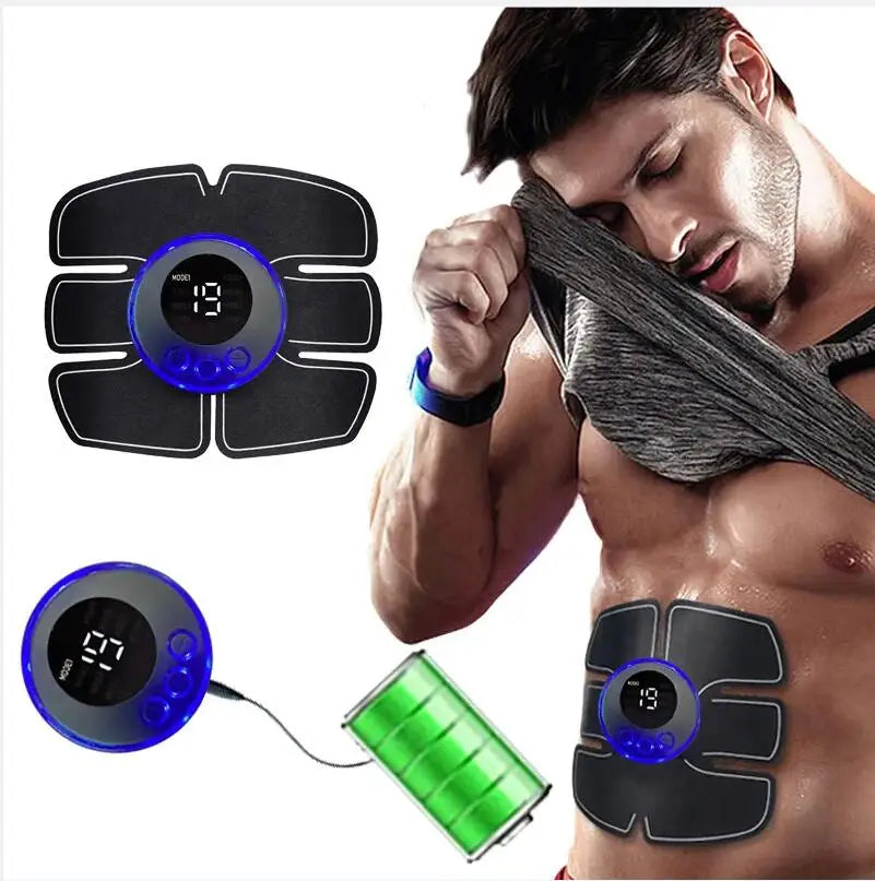 Abdominal Muscle Stimulator and Fitness Training Patches for Home Use - USB Rechargeable Device for Men